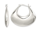 Sterling Silver Polished Puffed Hoop Earrings